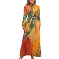 thumbnail image 2 of Robe Longue d'Automne Maori Robe de Soirée Robes Décontractées pour Femmes 2024, 2 of 5