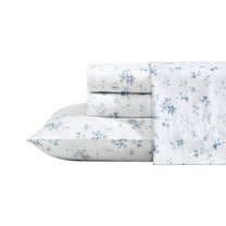 Garden Muse 4-Piece Blue Cotton King Sheet Set