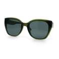 thumbnail image 4 of Womens Collasible Folding Oversized Cat Eye Plastic Sunglasses Green - Black, 4 of 8
