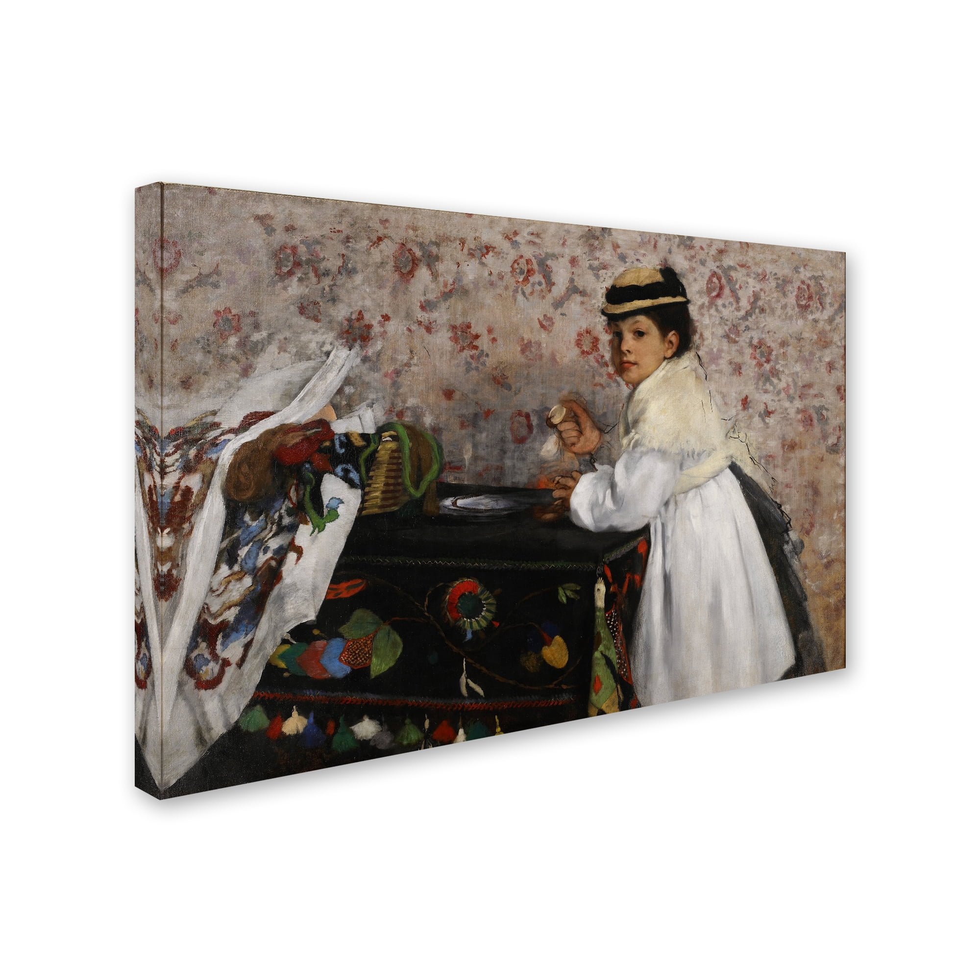 Degas 'Portrait Of Hortense' Canvas Art