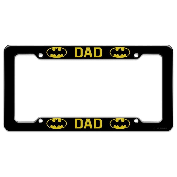 Batman Bat Dad Shield Logo License Plate Tag Frame