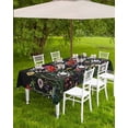thumbnail image 4 of nqOlkjepod Farmhouse Floral Outdoor Tablecloth with Umbrella Hole & Zipper, Vintage Flower Black Rectangle Table Cover 52x70 Inch, Dining Waterproof Table Cloth Protector for Patio/Party/Picnic, 4 of 7