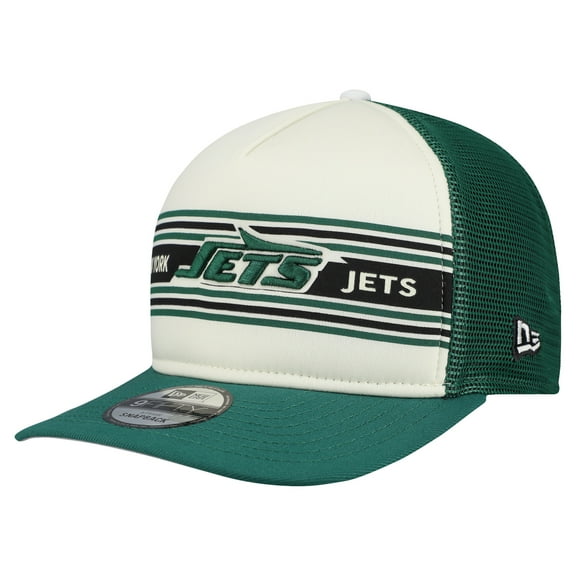 Men's New Era  Cream/Green New York Jets Banner A-Frame 9FIFTY Snapback Hat