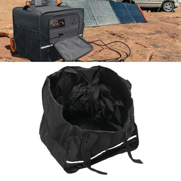 Portable Solar Generator Cover, Scratch Proof Dust Proof Rain Proof Solar Generator Cover Polyester Storage Pocket for Emergency