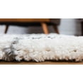 thumbnail image 2 of Unique Loom Rabat Shag Collection Lattice Trellis Geometric Moroccan Plush Area Rug, 9 x 12 Feet, Ivory/Gray, 2 of 5