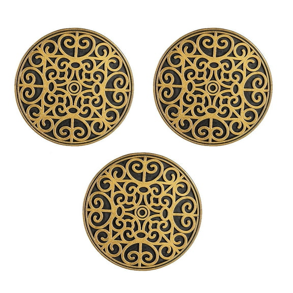 Recycled Rubber Stepping Stones, Set of 3 - Golden Medallion