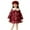 Red-Plaid, variant on Girls Winter Duffel Coat Mid Length Single Breasted Warm Trench Jacket Color Block Lapel Collar Dress Overcoat (2 Years, Wine)