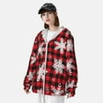 thumbnail image 5 of Gaeub Snowflakes On A Buffalo Plaid Men's and Women's UPF 50+ Long-Sleeved Sun Protection Clothing, Fishing Shirt Long Sleeve Zip - Small, 5 of 9