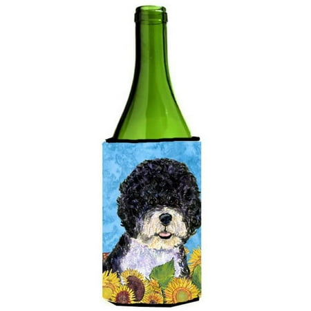 

Portuguese Water Dog In Summer Flowers Wine bottle sleeve Hugger - 24 oz.
