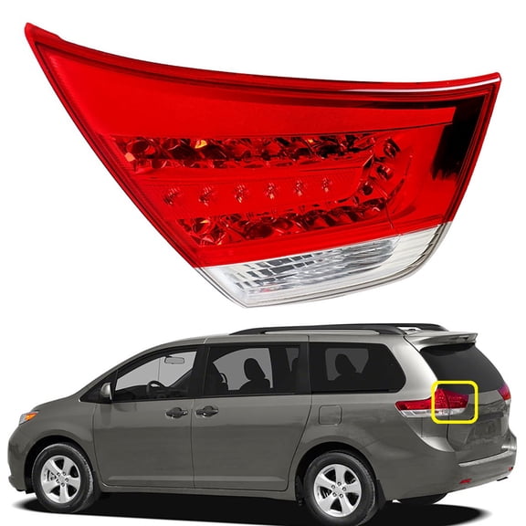 Fit for Toyota Sienna 2011 2012 Rear Left Driver Side Tailgate Light Lamp Housing Assembly (without Bulbs)
