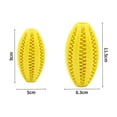 thumbnail image 3 of Small 4.7-Inch Yellow Rubber Chew Toy Ball, Durable Bite-Resistant Elastic Treat-Dispensing Ball With Textured Surface, Interactive Puzzle Toy For Teeth Cleaning, Fetching And, 3 of 4
