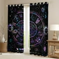 thumbnail image 2 of jejeloiu Constellation Blackout Curtains Set of 2 (52x84 Each),Boho Bohemian Theme Window Curtains,Purple Black Curtains and Drapes For Boys Kids,Luxury Bedroom Decor, 2 of 6