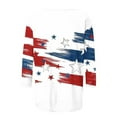 thumbnail image 5 of UVEASISHA 4th of July Shirts for Women 3/4 Sleeve Stars and Stripes Graphic Tees Vintage Streetwear Patriotic Tops Multicolor XXL, 5 of 5