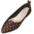 thumbnail image 2 of Miluxas Women's Slip on Flats,Pointy Toe Polka Dots Ballet Flats Dress Shoes Brown 7.5(40), 2 of 8