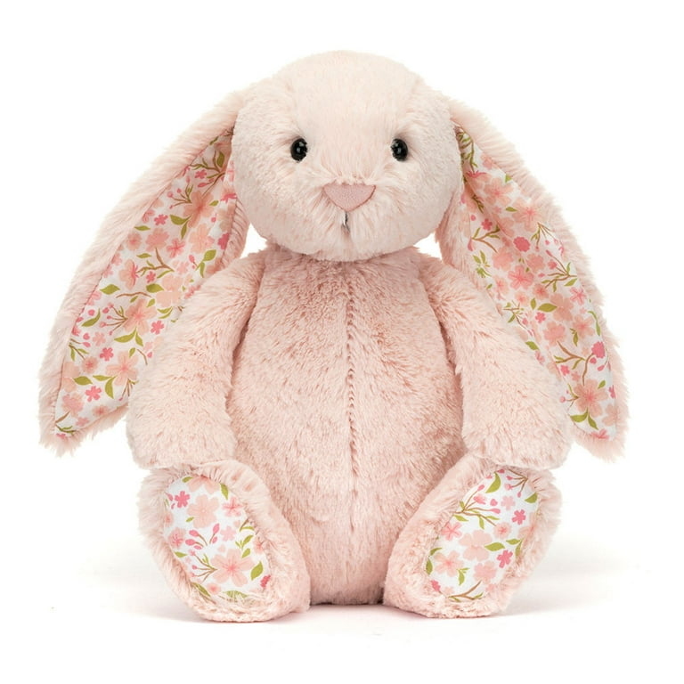 Jellycat Blossom Blush Bunny 'Cherry' - Stuffed Animals Easter Bashful Bunnies Toys Gifts - White, 12.20in