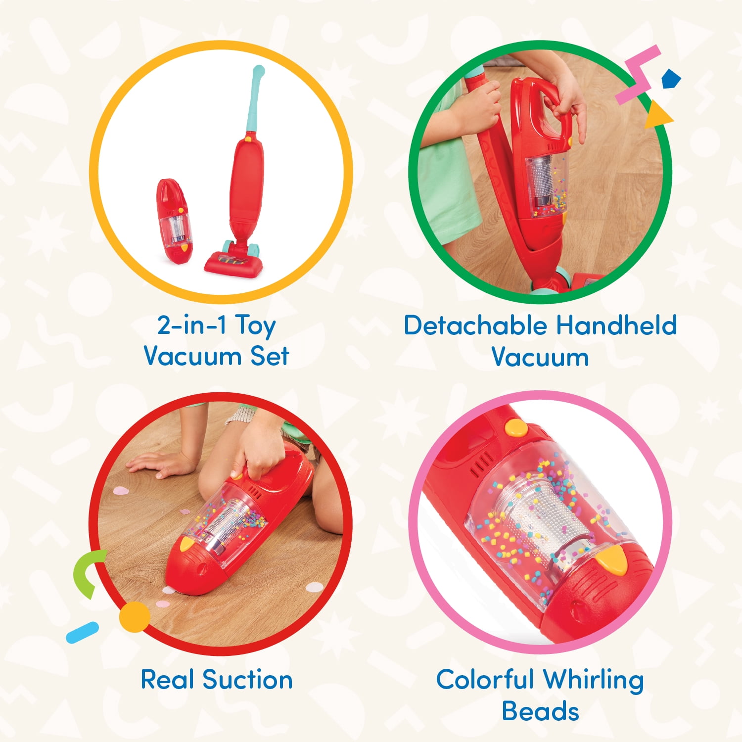 Battat Tidy Tot Vacuum with Plastic Handheld Vacuum and Real Suction, Toddler and Preschool Toys  (图3)