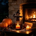 thumbnail image 5 of WWG Halloween Wooden Candle Holder, Spooky Silhouette Candlestick Holders for Tea Lights, Solid Wood Tabletop Decor with Hollow Cutout Projection for Fall Decorations, Birthday Gifts for Women, 5 of 6