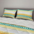 thumbnail image 2 of Pastel Comforter & Sham Bedding Set, Hand Drawing Sketch of Motifs in Grunge Pattern Tribal Themed Pattern, 3 pcs Duvet Set Microfiber Filling Quilt, 5 Sizes, Teal Orange Pale Yellow, by Ambesonne, 2 of 4