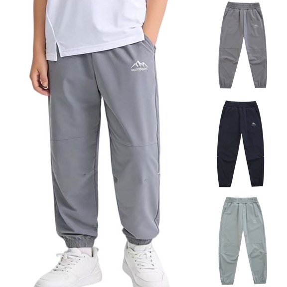 DJDLJWCJ Boys Athletic Sweatpants Quick Dry Mesh Loose Fit Sports Joggers Pants Elastic Waist Side Pocket Baggy Panst Green Size 4T