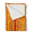 thumbnail image 2 of Orange Soft Flannel Fleece Throw Blanket, Vertically Stripes Pattern with Flowers Swirled Leaves and Dots Design, Cozy Plush for Indoor and Outdoor Use, 70" x 90", Orange Yellow, by Ambesonne, 2 of 5
