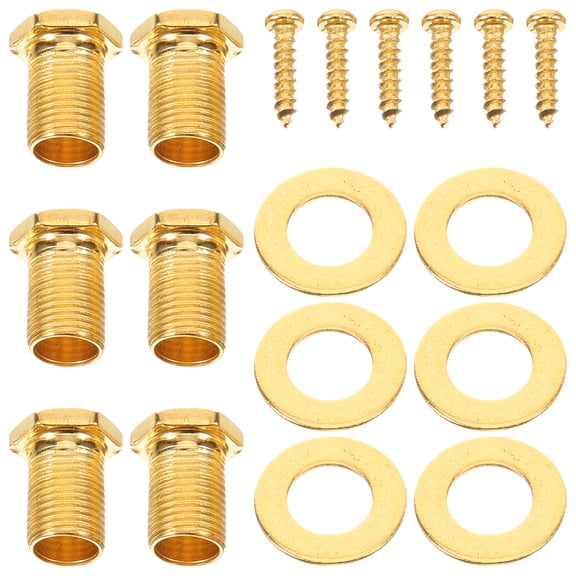 Guitar Tuner Screws and Nuts Set with Mounting Screws Washer for Folk Guitars Silver 6 Sets