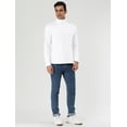 thumbnail image 4 of CamisePaHombres De Mangas Largas Cuello De Cisne Ajuste Delgado Casual Blanco 60, 4 of 6