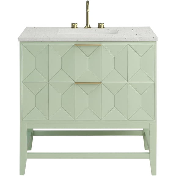 James Martin Vanities D100-V36-PST-3LDL Emmeline 36" Single Basin Ash Wood Vanity Set -