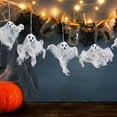 thumbnail image 2 of Lilixerw 6 PCS Halloween Hanging Ghosts Decoration,Small Ghosts Pendants Tree Ornaments,White Cloth Ghost Hanging Decor for House Party Decor, 2 of 6
