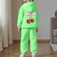 thumbnail image 4 of CAIXIA Girls Clothes 2 Piece Sweatsuit Set Girls Cozy Long Sleeve Hooded Sweatshirt and Pants Set Warm Casual Kids Outfit,Green, 4 of 7