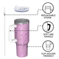 thumbnail image 4 of 40oz Tumbler with Handle and Straw, Vacuum Insulated Stainless Steel Travel Mug, Fits Car Cup Holder, Liquid & Marble Print, 4 of 6