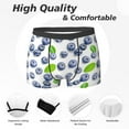 Mens Underwear Boxer Briefs cool Blueberries Soft Breathable Mens