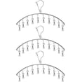 thumbnail image 1 of Fashion Easy - Juego de 3 perchas de acero inoxidable para secado de ropa con 10 clips para secar calcetines, toallas y pañales Sailing Electrónica, 1 of 4