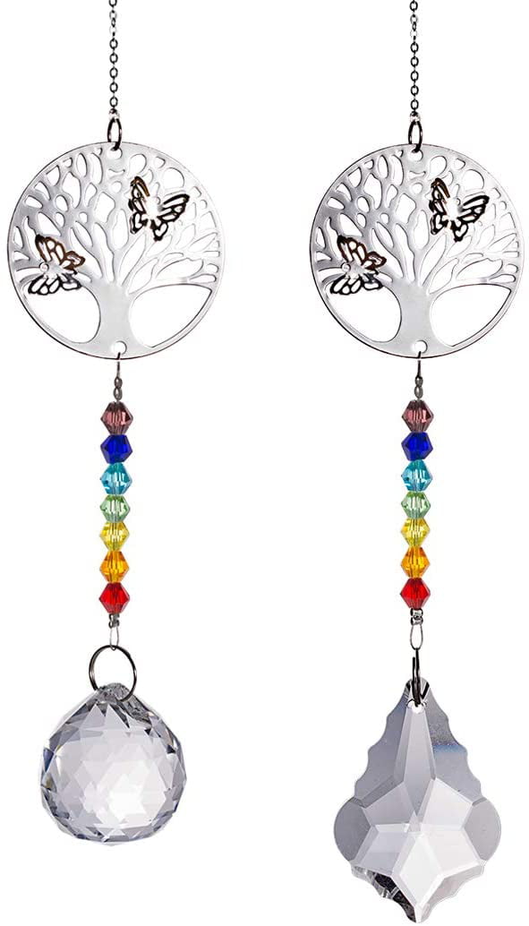 Dragonfly Owl Angel Pendant with Crystal Suncatcher Hanging Ornaments for Window 