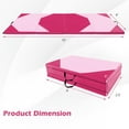 thumbnail image 3 of Gymax 10' x 4' x 2'' 4-Panel Folding Gymnastics Exercise Mat w/ Hook & Loop Fasteners Rose Red & Pink, 3 of 10