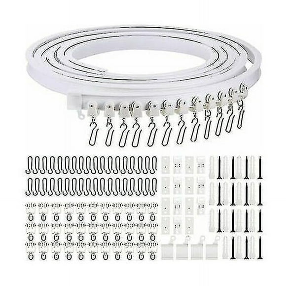 5 Meter Foldable Ceiling Curved Curtain Track Flexible Curved Curtain Track Soft Curtain Track For Curtain Track With Metal Curtain Hooks, Room Divide
