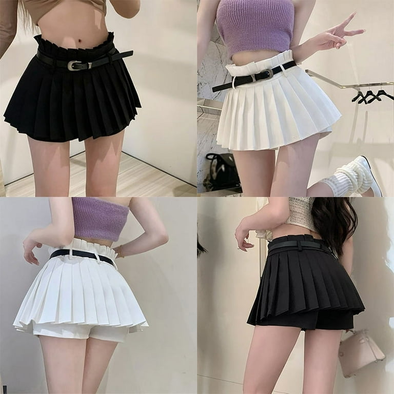 Skirt for Women Pleated Mini Skirt Double Layer Short Skirt