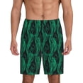 thumbnail image 2 of Picia Mint Bird Feathers Pajama Shorts for Men, Men's Pajama Bottoms, Sleepwear,Short Pajama Pants-4X-Large, 2 of 9
