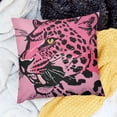 thumbnail image 2 of BANET Leopard Head Velvet Decorative Throw Pillow Cover Pink Pillow Covers Animal Print Throw Pillows Soft Leopard Pattern Pillows with Tassel Cushion Case for Sofa Couch Bedroom Living Room 12x12in, 2 of 5