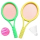 thumbnail image 3 of 1 juego de raquetas de tenis, juguetes para exteriores, accesorios de plástico para hacer ejercicio, accesorios para niños y niñas, con 2 pelotas de colores aleatorios., 3 of 8