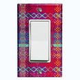 thumbnail image 1 of Metal Light Switch Plate Cover Ethnic Aztec Tribal Plaid Pattern Red SFR056, 1 of 13