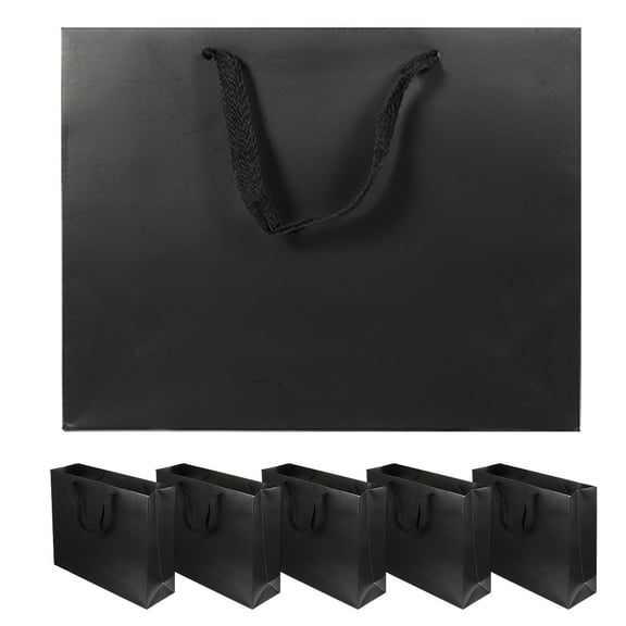 SHOWERORO Paper Bags Black Paper 6Pcs Simple Design