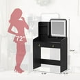 thumbnail image 3 of Kselythan Vanity Desk with LED Light Mirror and Charging Station, Makeup Vanity Desk with 2 Drawers,3-Color Lights Adjustable,Makeup Vanities Set,Vanity with Storage Stool,Vanity Dressing Table, 3 of 7