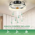 thumbnail image 5 of BayDay 13" Ceiling Fan with LED Light & Remote, Modern Bladeless Flush Mount Fan, Stepless Dimming, 3-Color Temperature, Quiet, Easy Install for Bedroom, Kids Room, Study, Black, 5 of 5