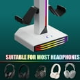 thumbnail image 3 of RGB Game Controller Headset Holder Type C 2xUSB Ports Desk Headset Stand for Home Studio, 3 of 7