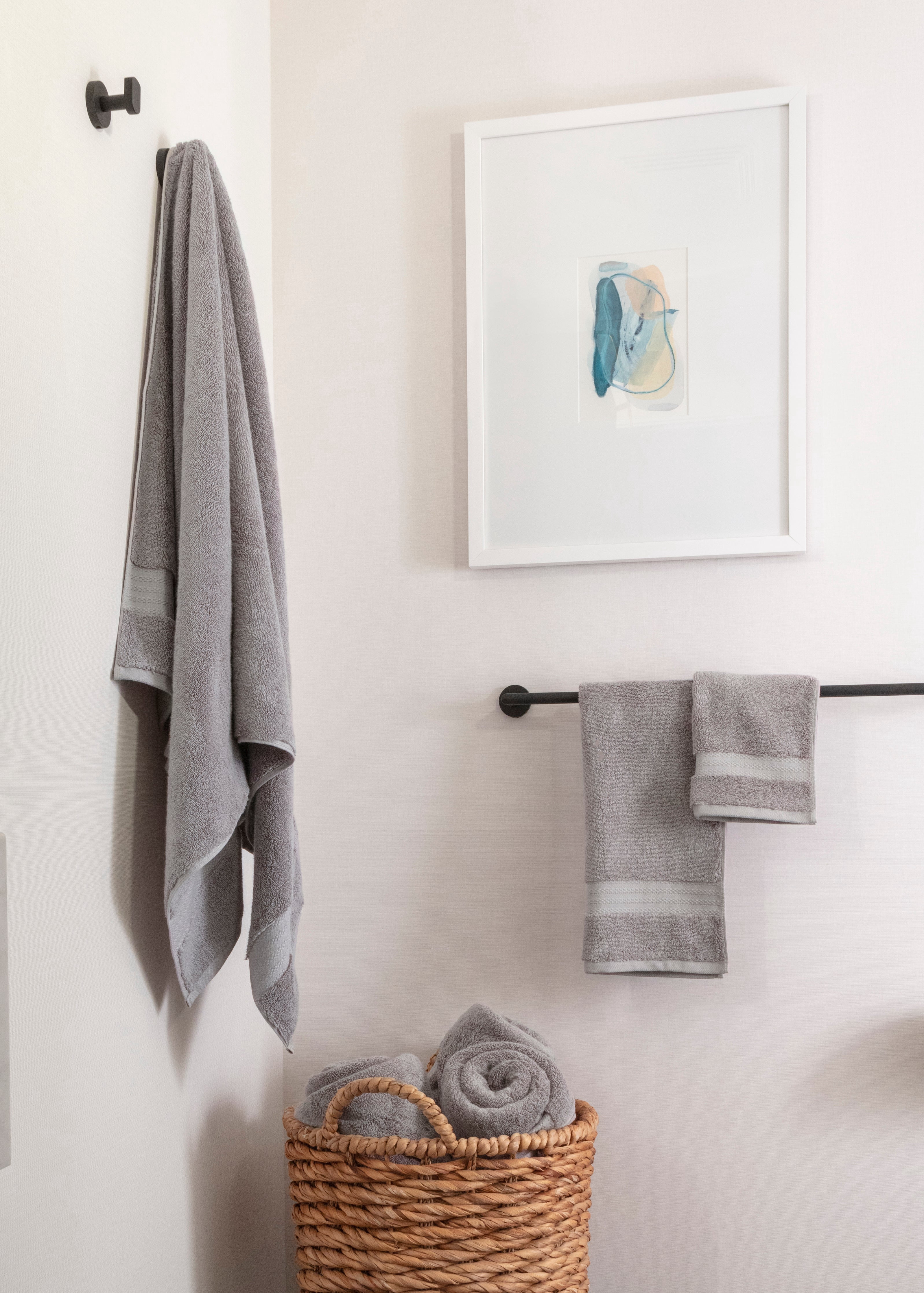 Fabdreams 100% Organic Cotton Bath Towels Set of 6 (2 Bath Towels, 2 Hand Towels & 2 Wash Cloths), 700 GSM, GOTS Certified (Dark Gray)