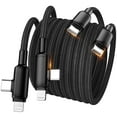 TRAHOO2 in 1 USB C to USB C/Lightning Cable, 2Pack 5FT Braided Type C
