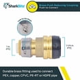 thumbnail image 2 of Sharkbite 1-1/4 in. x 1 in. Push-to-Connect Reducing Coupling Fitting in Brass - UXL013528, 2 of 5