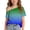 Dark Blue, variant on Hxshgdsn Girls T Shirt Off The Shoulder Short Sleeve Gradient Color Tops For Kids Casual Summer Outfits Yellow 13 Years