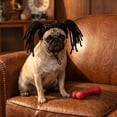 thumbnail image 4 of Dog Dreadlock Wig with Twin Ponytails, Funny Cat Hair Accessory, High-Temp Silk Bouncy Frizz-Free, Easy Clip-On Pet Costume for Small Medium Breeds(5.5Inch,F), 4 of 7