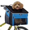thumbnail image 1 of Cesta de bicicleta para perros BABEYER, con laterales blandos, para mascotas, azul, 1 of 7